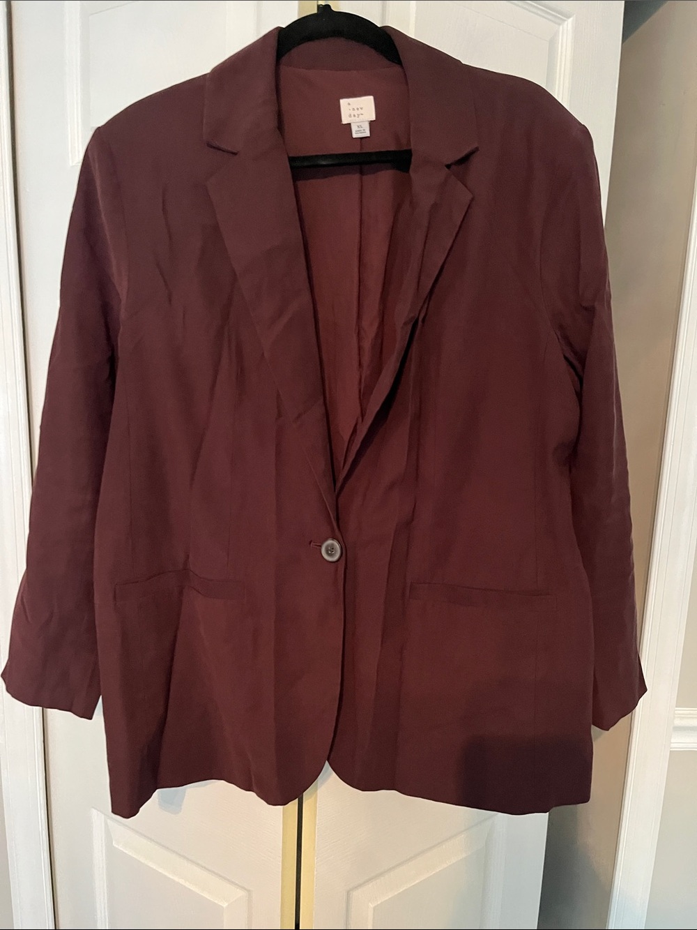 a new day chocolate brown Single-Button Notch Lapel Blazer